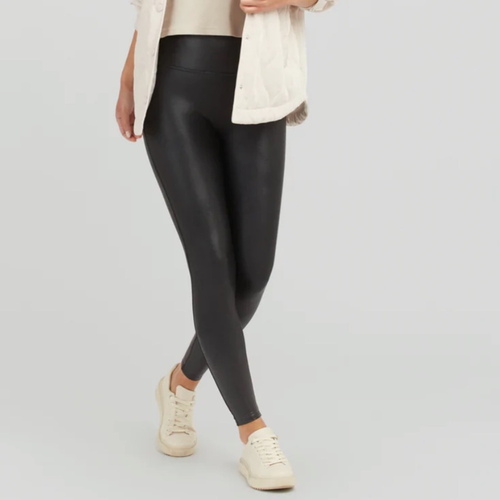 Faux leather spanx
